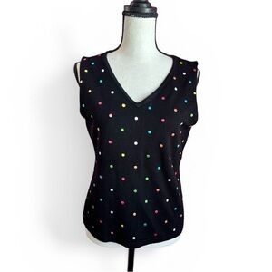 Dress Barn Women’s Polka Dot Knit Tank Top Size Medium